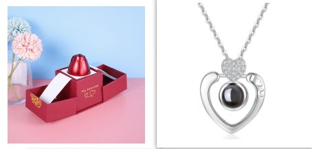 Valentine's Day Metal Rose Jewelry Gift Box