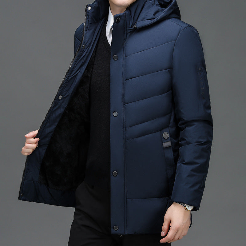 Velvet Padded Middle-Aged Coat