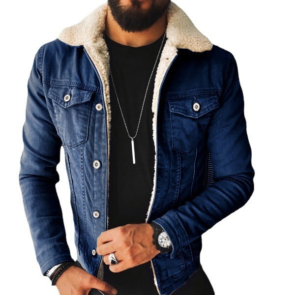 Lamb Wool Thickening Denim Jacket