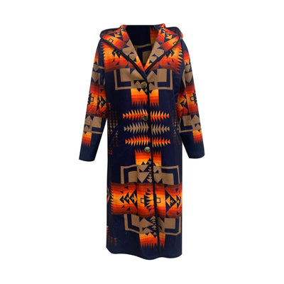 Printing Pocket Long Sleeve Large Coat