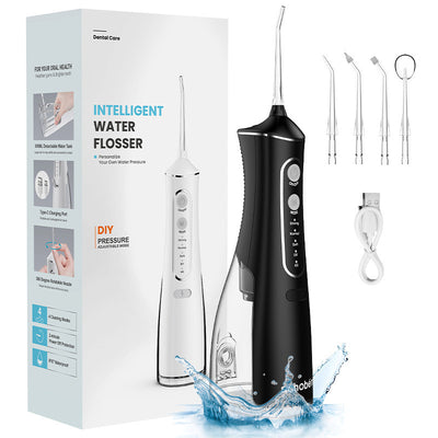 Water Flosser Cordless Oral Irrigator: 4 Replacement Heads with 300ML Super Large Tank