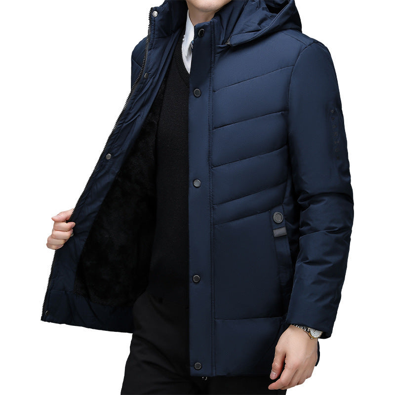 Velvet Padded Middle-Aged Coat