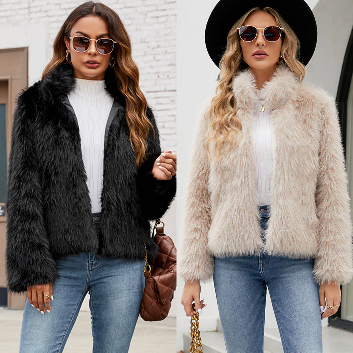 Casual Short Fur Coat Top