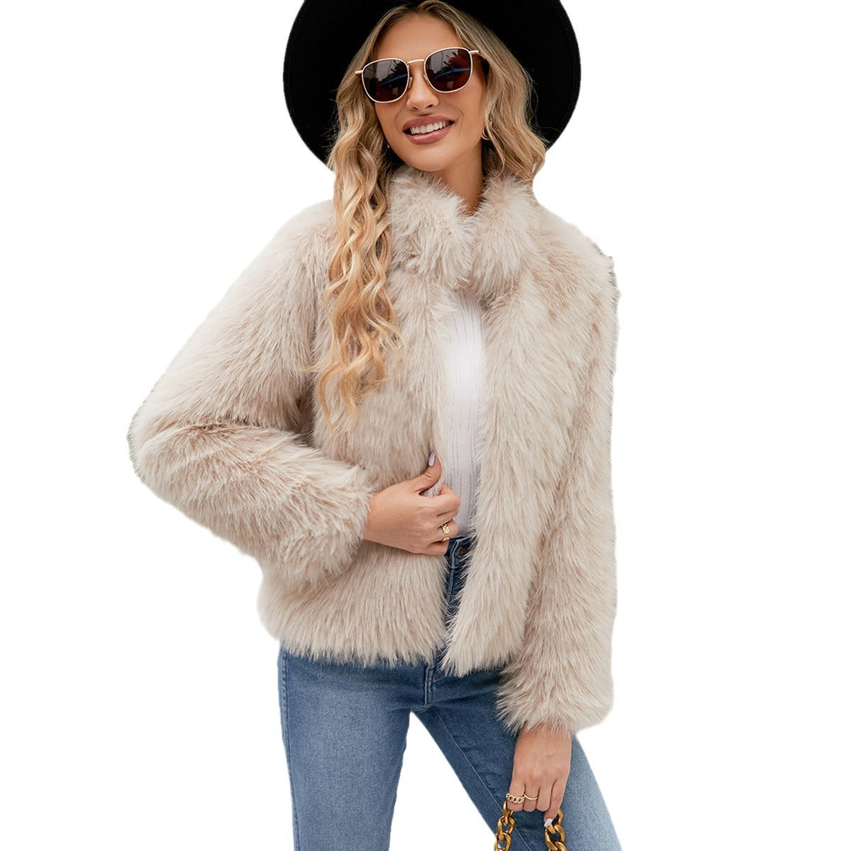 Casual Short Fur Coat Top