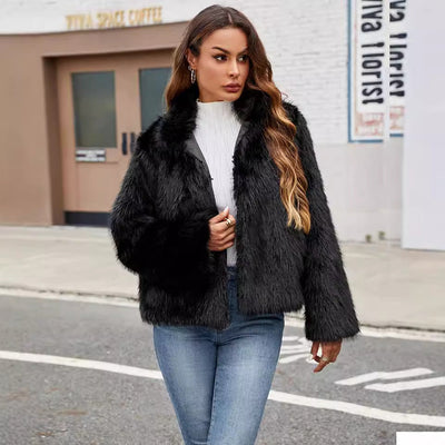 Casual Short Fur Coat Top