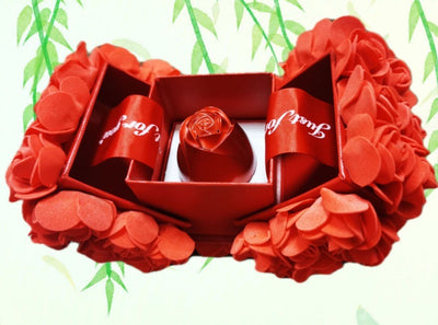 Valentine's Day Metal Rose Jewelry Gift Box