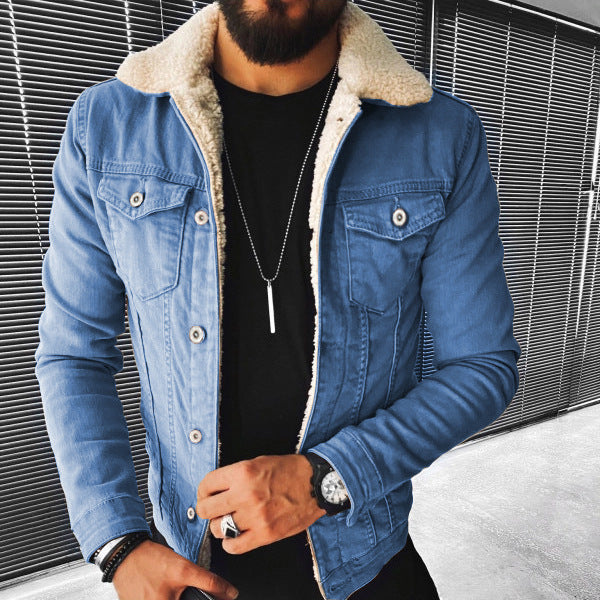 Lamb Wool Thickening Denim Jacket