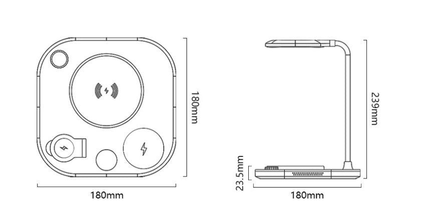 3 in 1  Wireless Magnetic Charger Lamp