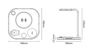 3 in 1  Wireless Magnetic Charger Lamp